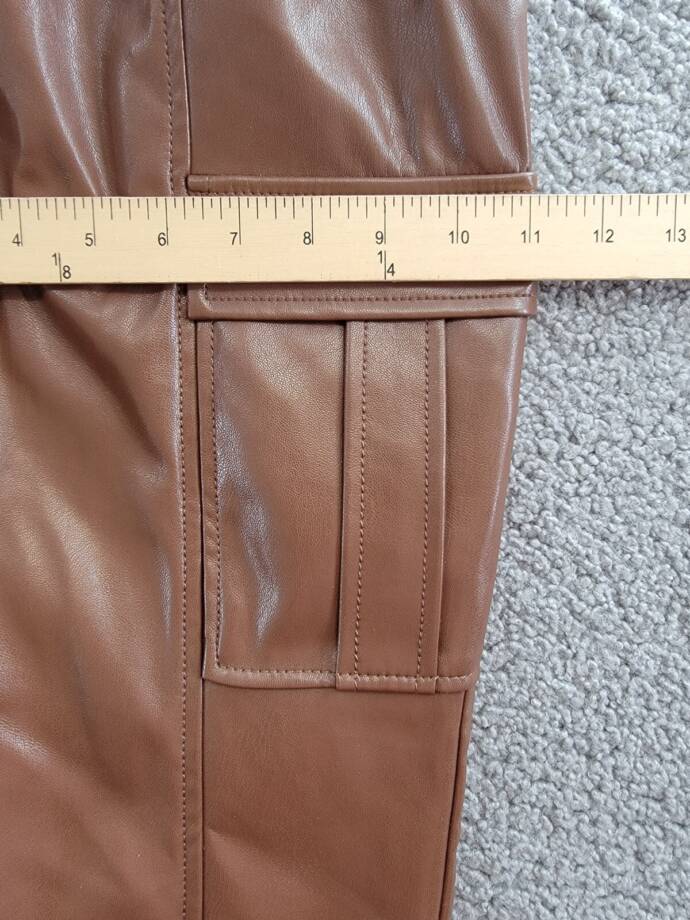 Cinq à Sept Jenning Vegan Leather Cargo Pants Women's S Espresso Pullon Style