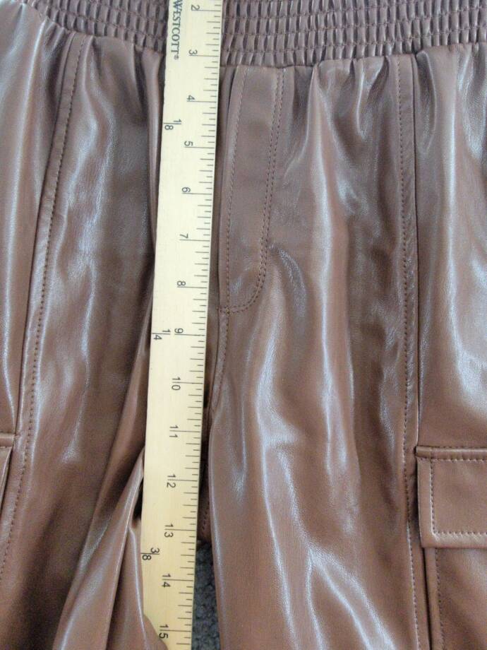 Cinq à Sept Jenning Vegan Leather Cargo Pants Women's S Espresso Pullon Style