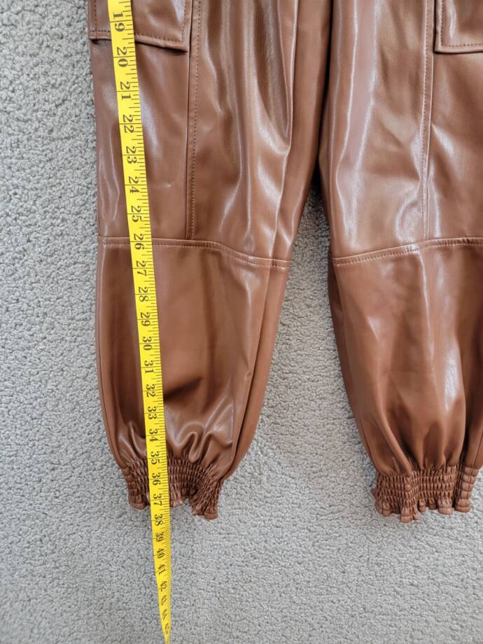 Cinq à Sept Jenning Vegan Leather Cargo Pants Women's S Espresso Pullon Style