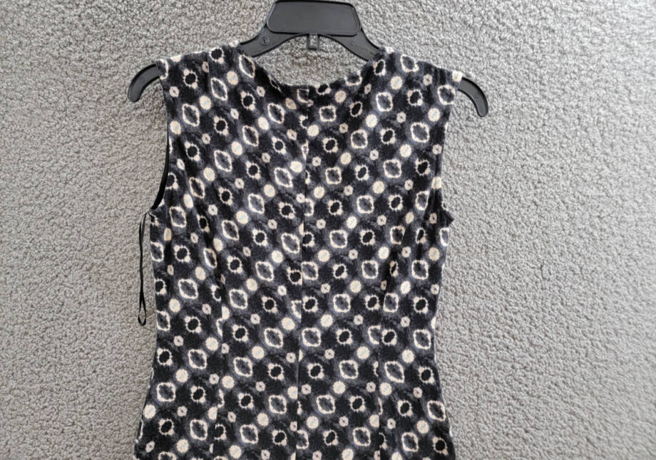 NIC+ZOE Midnight Shibori Twist Front Dress Women XS Black Multi V-Neck Pullover