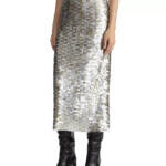 Lafayette 148 New York Embellished Pencil Skirt Women's L Metallic Multi