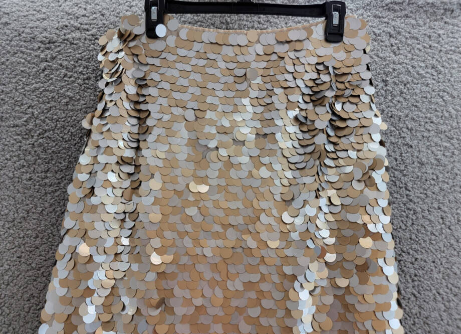 Lafayette 148 New York Embellished Pencil Skirt Women's L Metallic Multi