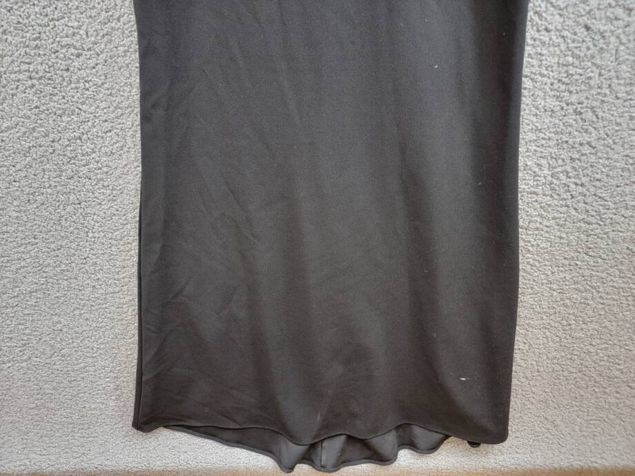AQUA Scuba Crepe Illusion Boning Sheath Dress Women's 6 Black Back Zip Closure