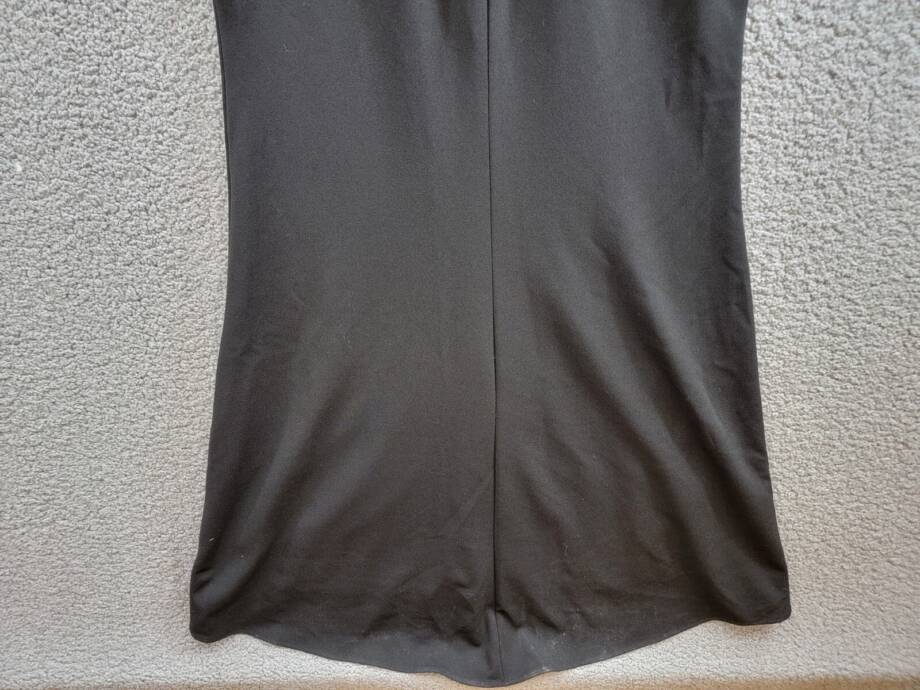 AQUA Scuba Crepe Illusion Boning Sheath Dress Women's 6 Black Back Zip Closure