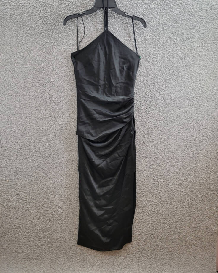 SIMKHAI Hansel Halter Neckline Gown Women's 0 Black Sleeveless Back Zip Closure
