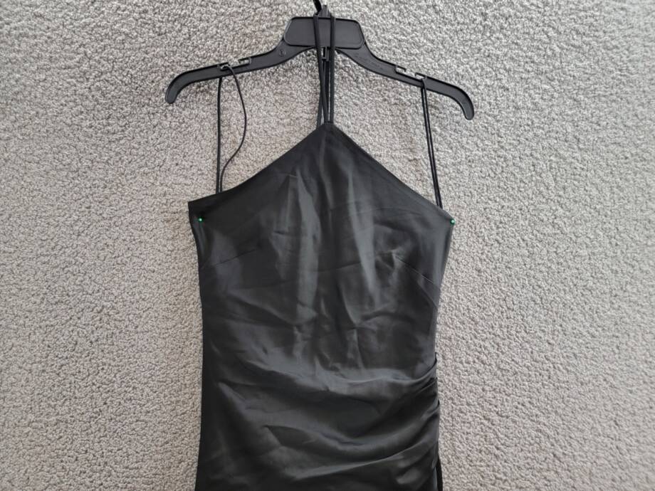 SIMKHAI Hansel Halter Neckline Gown Women's 0 Black Sleeveless Back Zip Closure