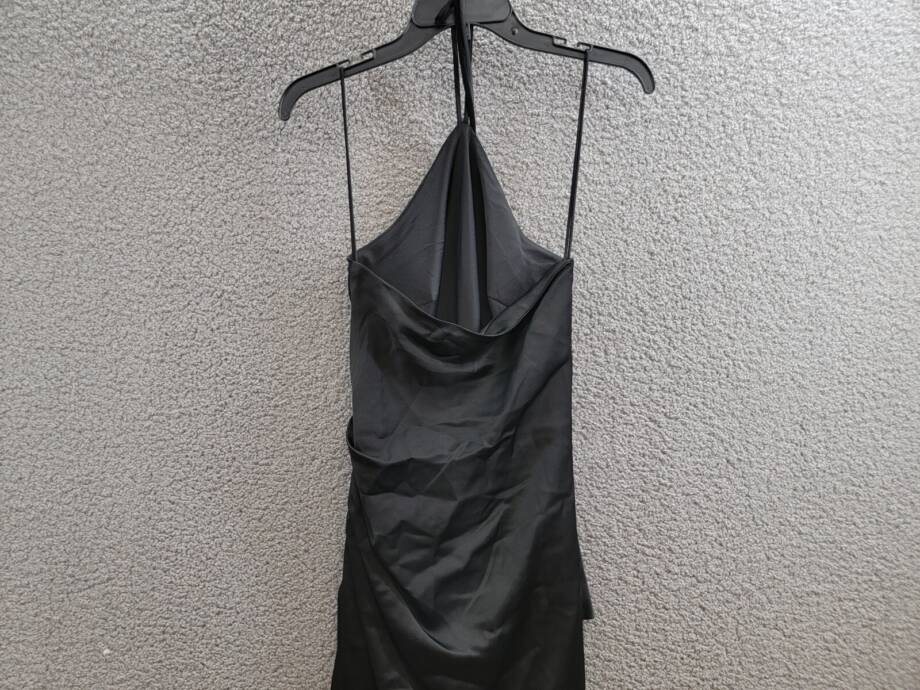SIMKHAI Hansel Halter Neckline Gown Women's 0 Black Sleeveless Back Zip Closure