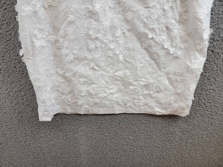 Karen Kane Embroidered Tassel Shift Dress Women's S Off White Pullover Style