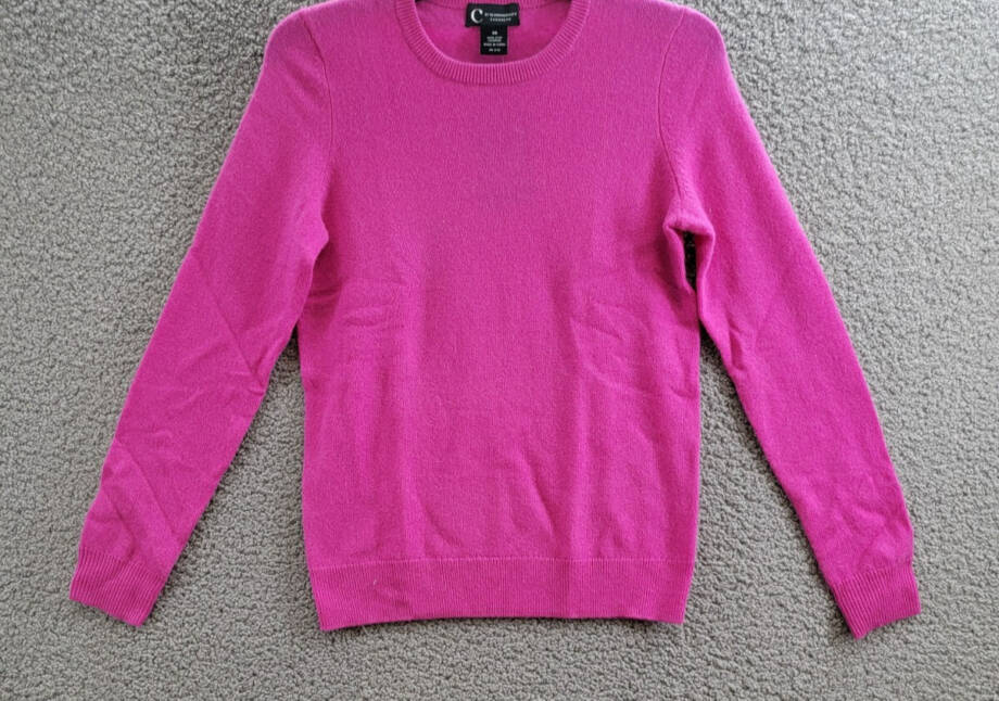 C by Bloomingdale's Cashmere Crewneck Cashmere Sweater Women's XS Cherry Blossom