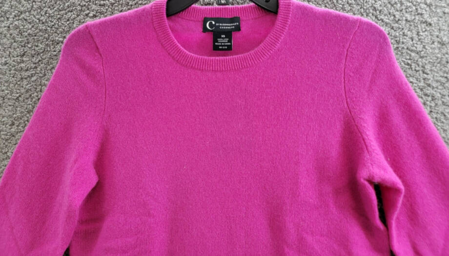 C by Bloomingdale's Cashmere Crewneck Cashmere Sweater Women's XS Cherry Blossom