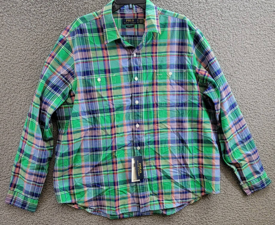 Polo Ralph Lauren Classic-Fit Plaid Oxford Workshirt Men's XXL Multi Long Sleeve