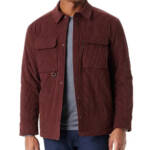 BASS OUTDOOR Relaxed Fit Corduroy Shirt Jacket Men's M Rum Raisin Point Collar