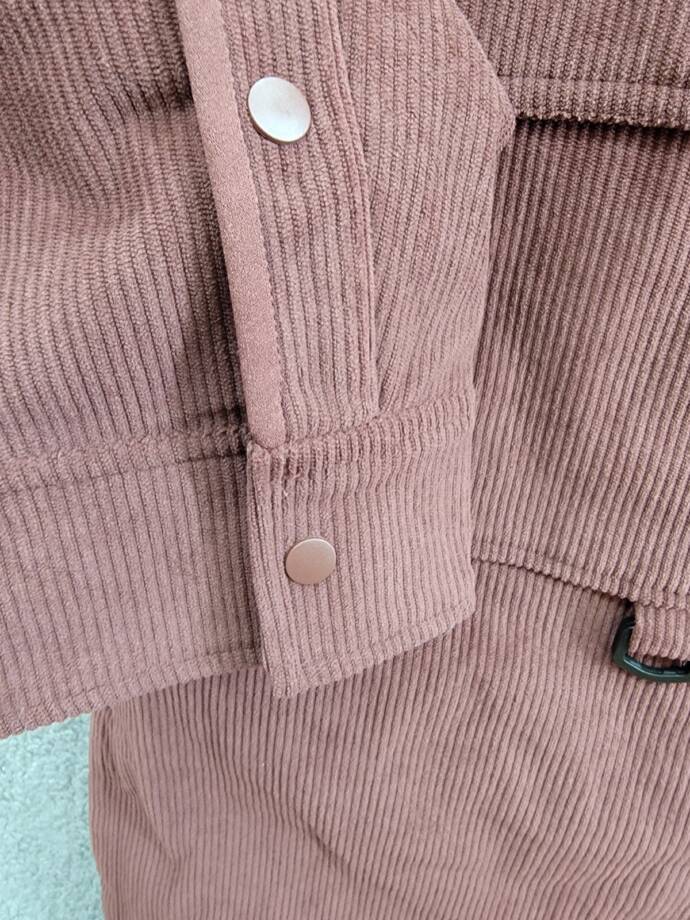 BASS OUTDOOR Relaxed Fit Corduroy Shirt Jacket Men's M Rum Raisin Point Collar