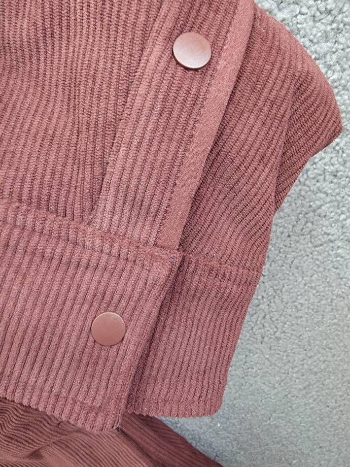 BASS OUTDOOR Relaxed Fit Corduroy Shirt Jacket Men's M Rum Raisin Point Collar