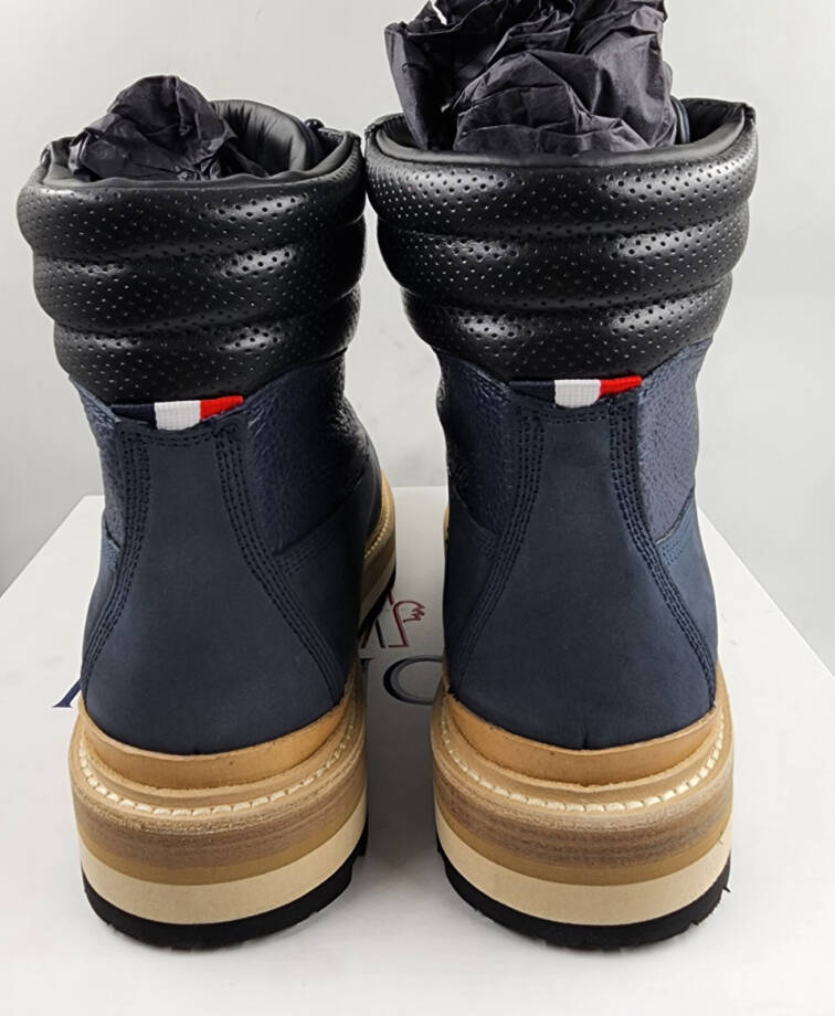 Moncler Peka Lace Up Hiking Boots Men's 43/10 US Navy Padded Collar Round Toe