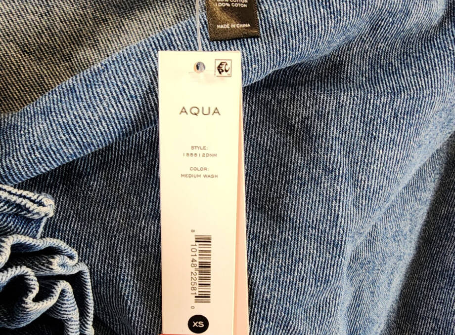 Aqua Asymmetric Denim Floral Mini Skirt Women's XS Blue Heather Back Zip Closure