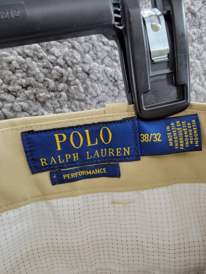 Polo Ralph Lauren Tailored Fit Performance Chino Pants Men's 38/32 Khaki Solid