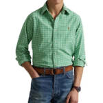 Polo Ralph Lauren Classic Fit Gingham Oxford Woven Shirt Men's S Green /White