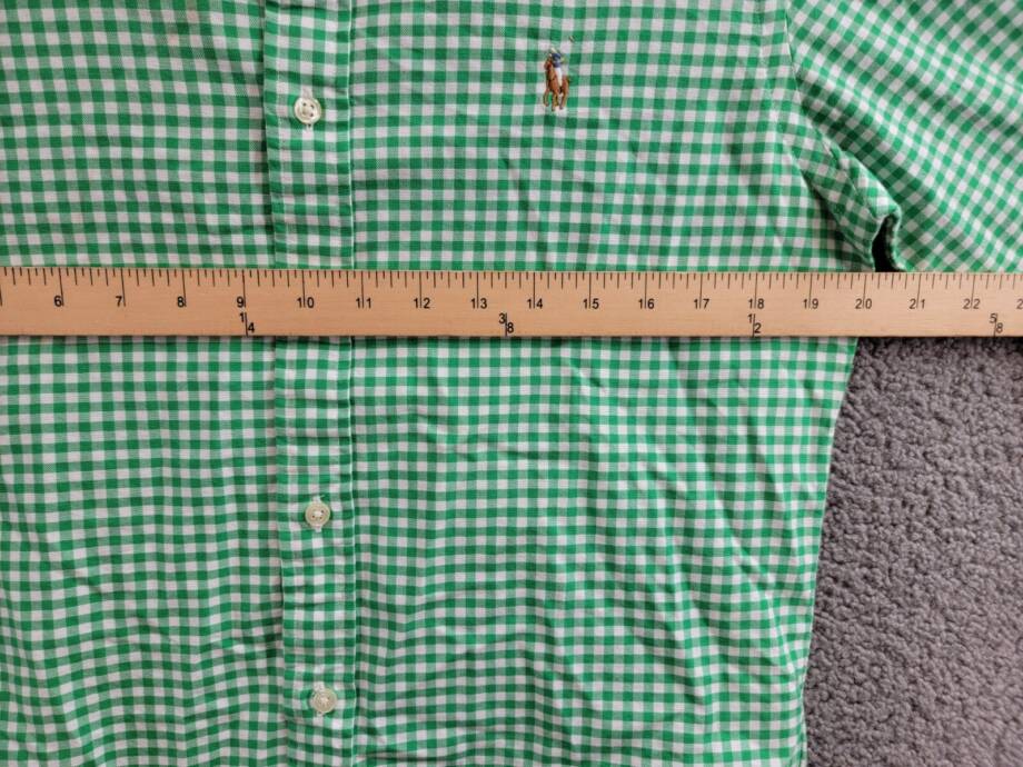 Polo Ralph Lauren Classic Fit Gingham Oxford Woven Shirt Men's S Green /White