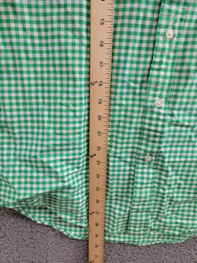 Polo Ralph Lauren Classic Fit Gingham Oxford Woven Shirt Men's S Green /White