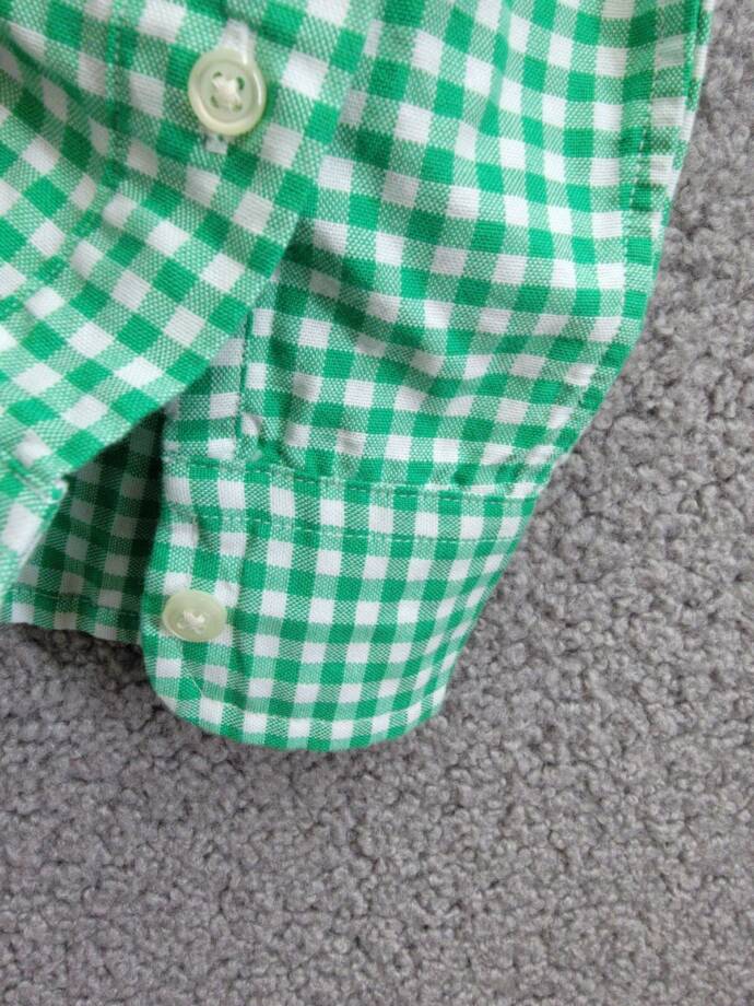 Polo Ralph Lauren Classic Fit Gingham Oxford Woven Shirt Men's S Green /White