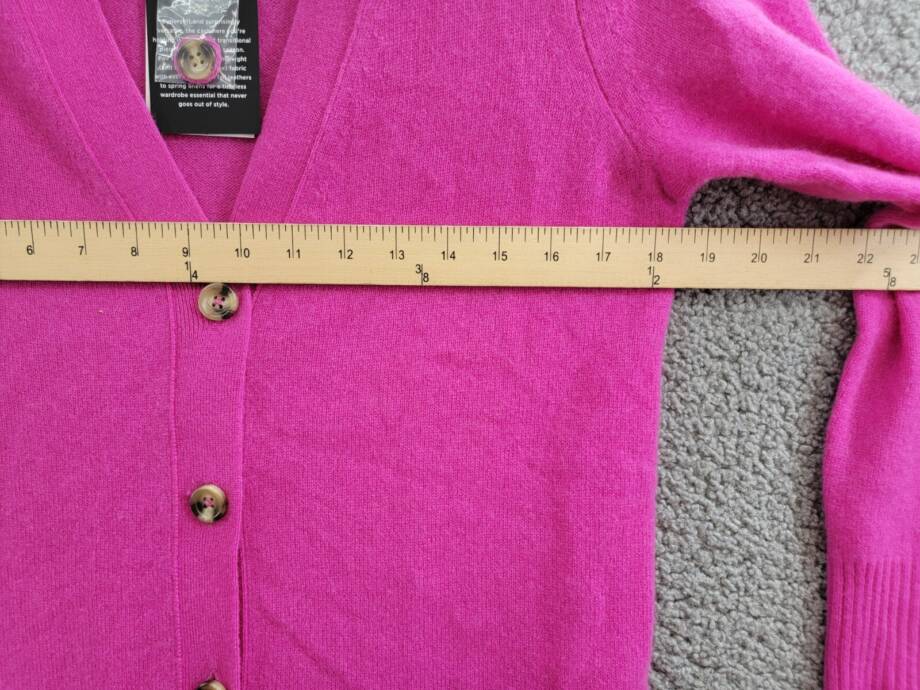 C by Bloomingdale's Cashmere Grandfather Cardigan Women's M Cherry Blossom L/S