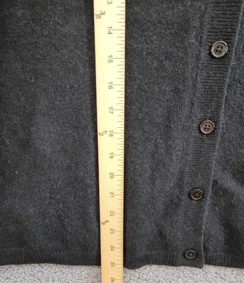 C by Bloomingdale's Cashmere V Neck Cardigan Women's XL Black Button Closure L/S