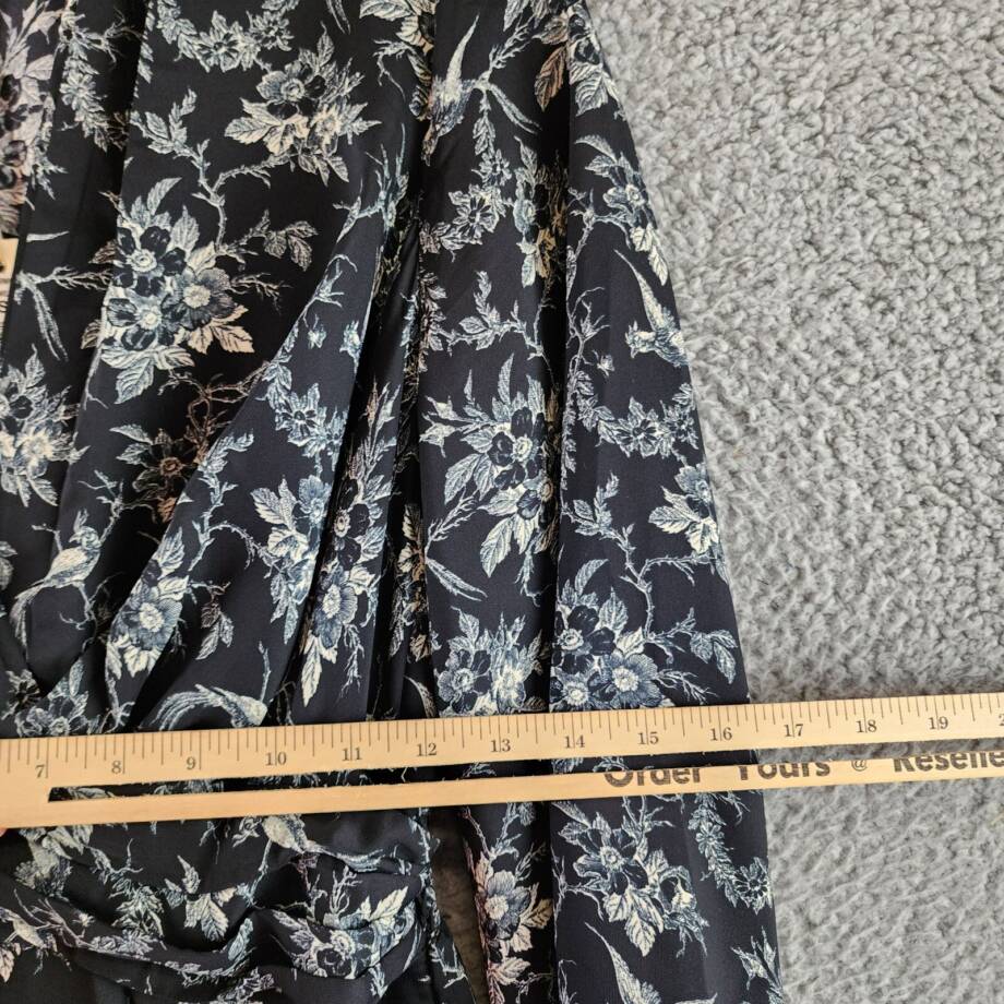Max Studio Floral Regular Dress Women's S Black/White Elbow Sleeve Twist Front