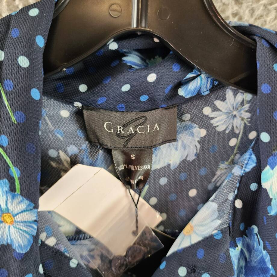 Gracia Belted Mini Dress Women's S Black Multi Floral Scarf Neck Long Sleeve