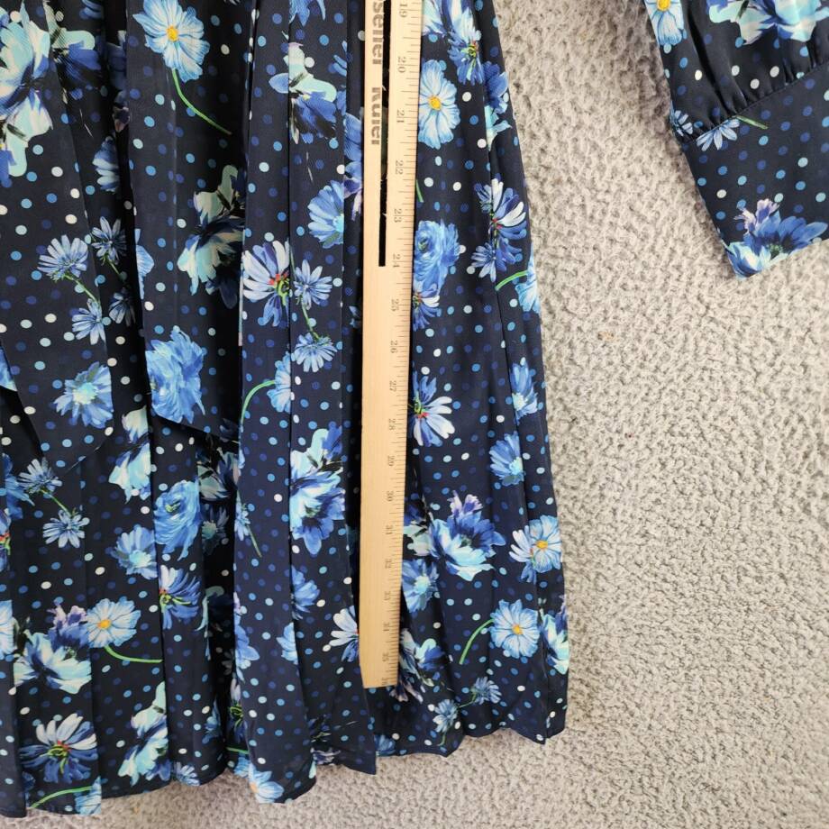 Gracia Belted Mini Dress Women's S Black Multi Floral Scarf Neck Long Sleeve