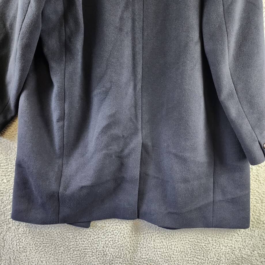 Vince Classic Button Front Overcoat Men's XL Dark Navy Notch Lapel Side Pockets