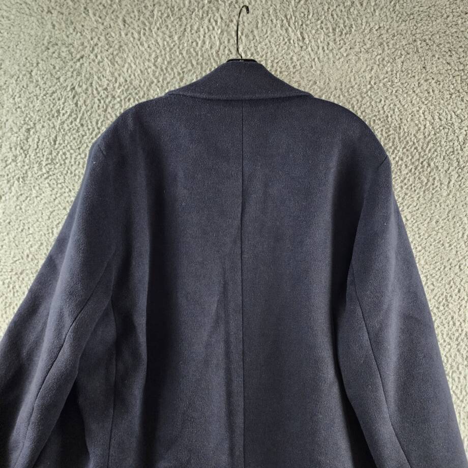 Vince Classic Button Front Overcoat Men's XL Dark Navy Notch Lapel Side Pockets