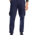 Officine Générale Kenny Pigment Dye Cargo Pants Men's 54 Dark Navy Zip & Button