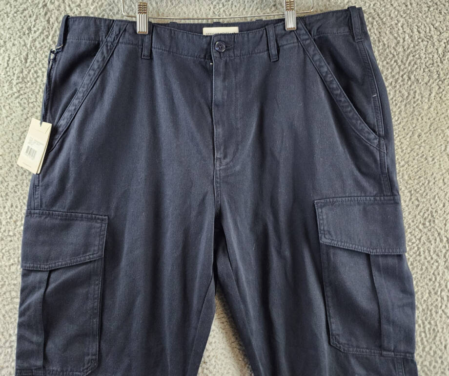 Officine Générale Kenny Pigment Dye Cargo Pants Men's 54 Dark Navy Zip & Button