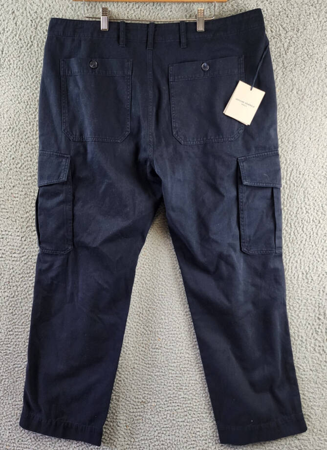 Officine Générale Kenny Pigment Dye Cargo Pants Men's 54 Dark Navy Zip & Button