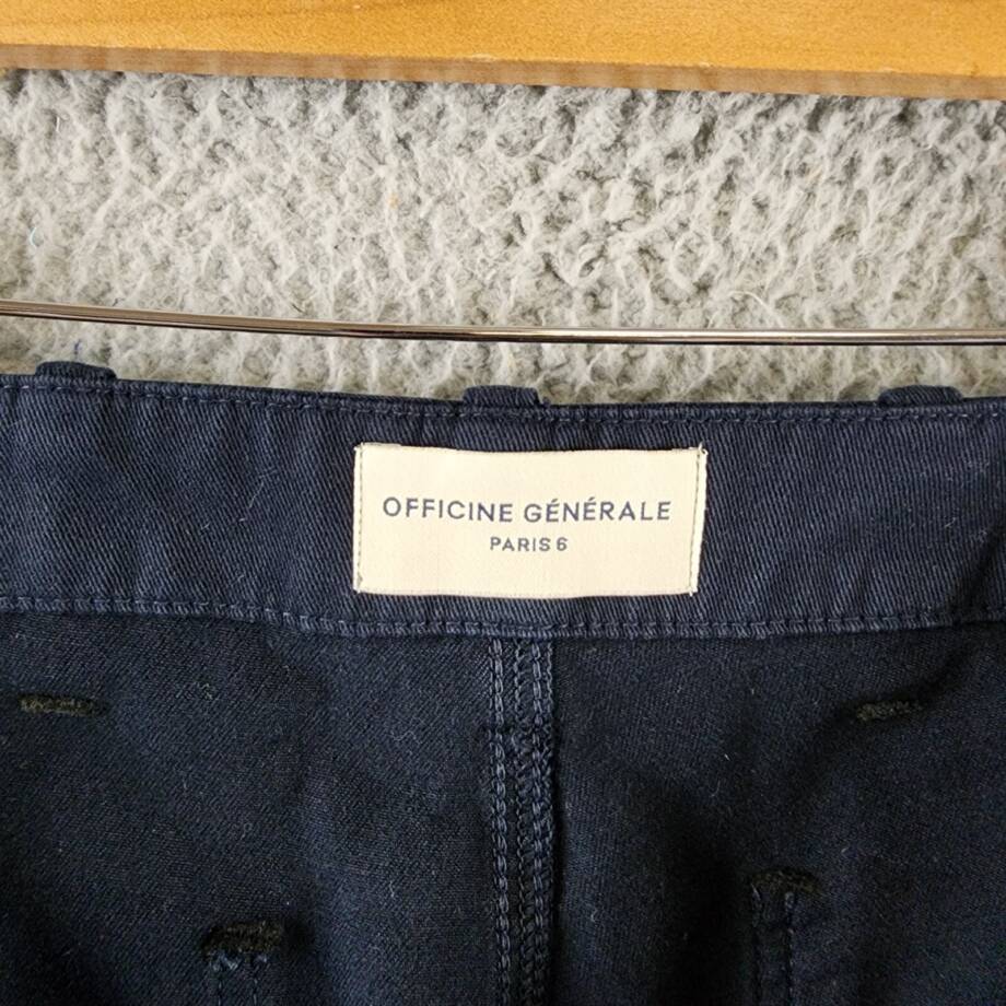 Officine Générale Kenny Pigment Dye Cargo Pants Men's 54 Dark Navy Zip & Button