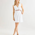 Splendid Dawson Mini Dress Women's M White V-Neck Sleeveless Pullover Style