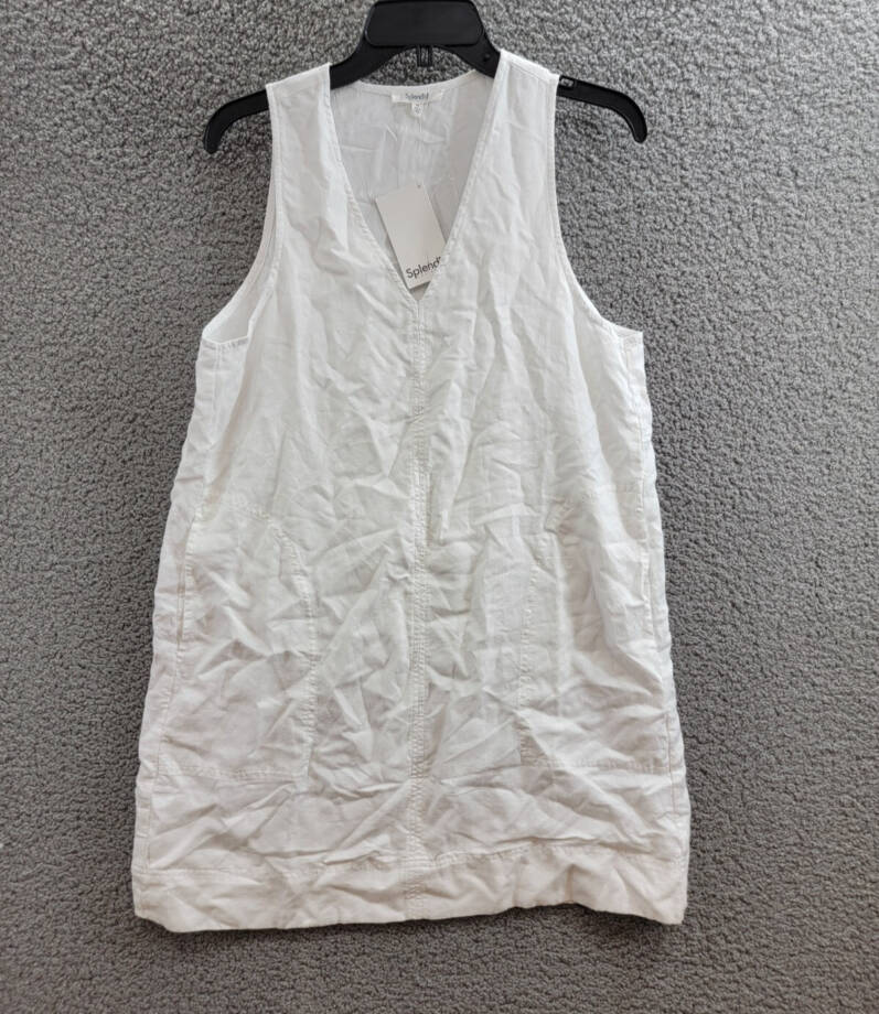 Splendid Dawson Mini Dress Women's M White V-Neck Sleeveless Pullover Style