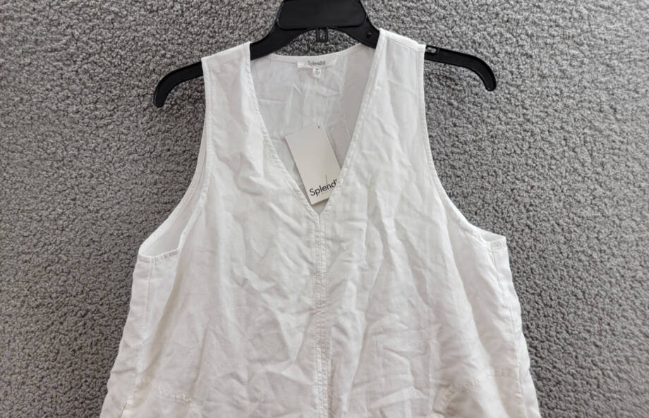 Splendid Dawson Mini Dress Women's M White V-Neck Sleeveless Pullover Style