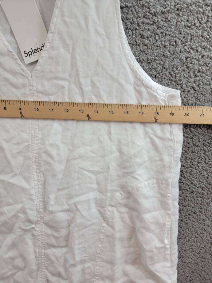 Splendid Dawson Mini Dress Women's M White V-Neck Sleeveless Pullover Style