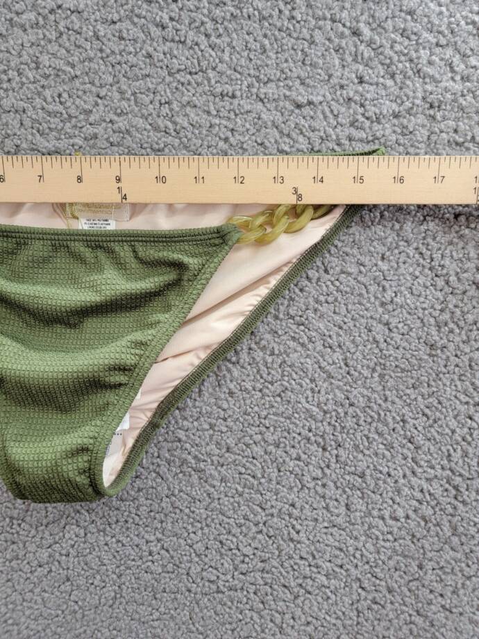 Shoshanna Elasticized wWaist Chain Bikini Bottom Women's XL Olive Pullon Style