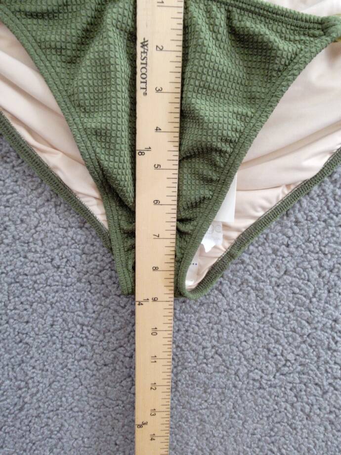 Shoshanna Elasticized wWaist Chain Bikini Bottom Women's XL Olive Pullon Style
