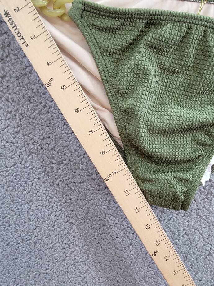 Shoshanna Elasticized wWaist Chain Bikini Bottom Women's XL Olive Pullon Style