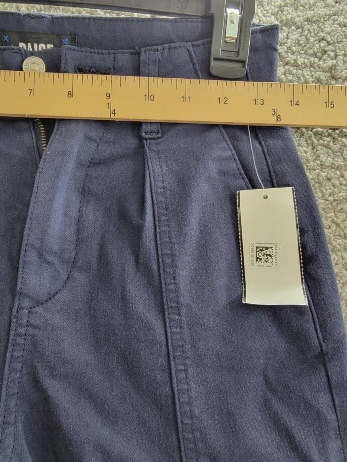 PAIGE Brooklyn High Rise Cropped Wide Leg Pants Women's 24 Vintage Cosmic Navy