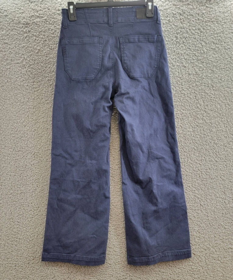 PAIGE Brooklyn High Rise Cropped Wide Leg Pants Women's 24 Vintage Cosmic Navy