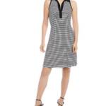 Karen Kane Sleeveless Contrast Collar Dress Women's Large Stripe Pullover Style