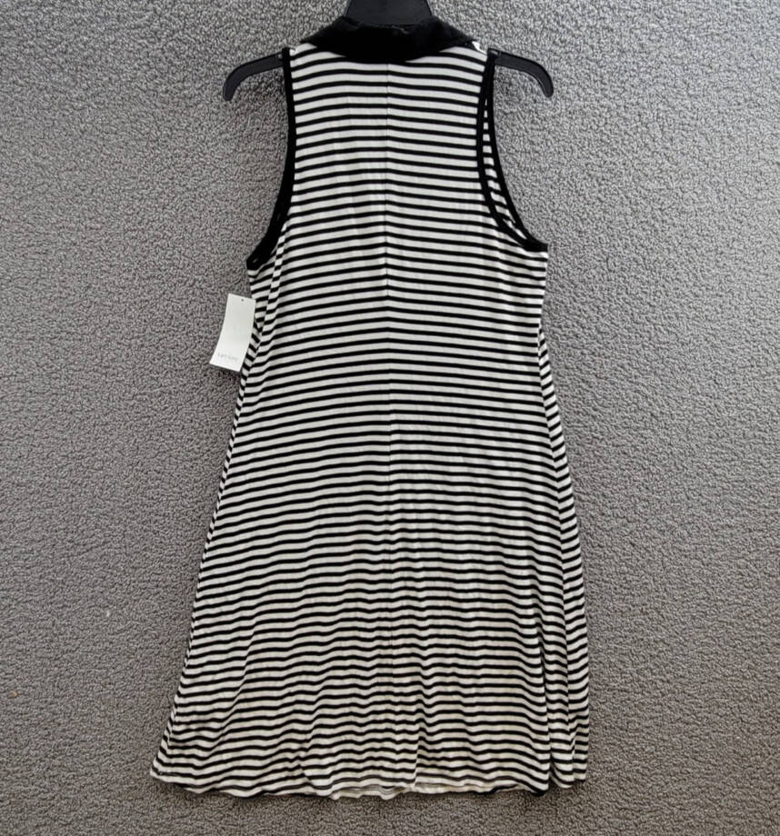 Karen Kane Sleeveless Contrast Collar Dress Women's Large Stripe Pullover Style