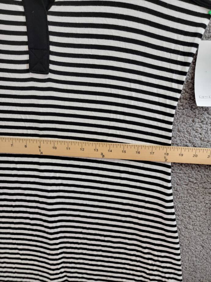 Karen Kane Sleeveless Contrast Collar Dress Women's Large Stripe Pullover Style