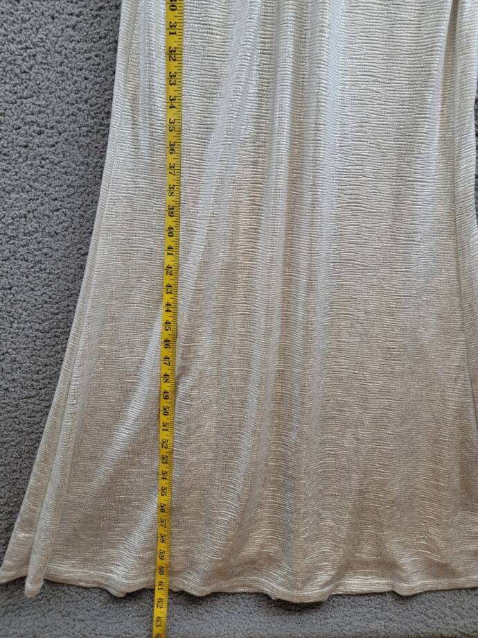 Lauren Ralph Lauren Twist-Front Cape-Overlay Gown Women's 8 Winter Cream V-Neck