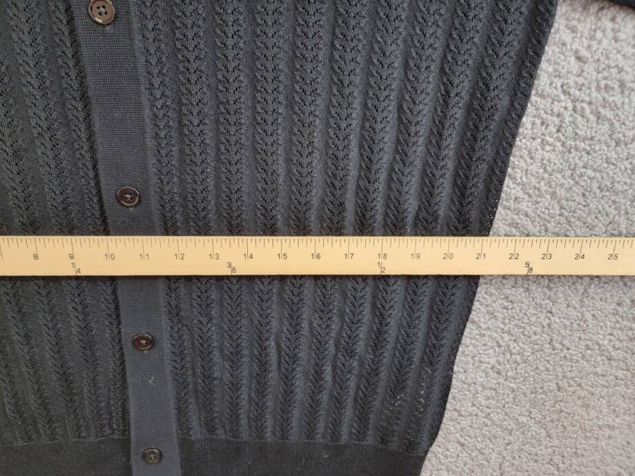 NN07 Spread Collar Knit Wool Blend Cardigan Sweater Men XL Black Button Closure